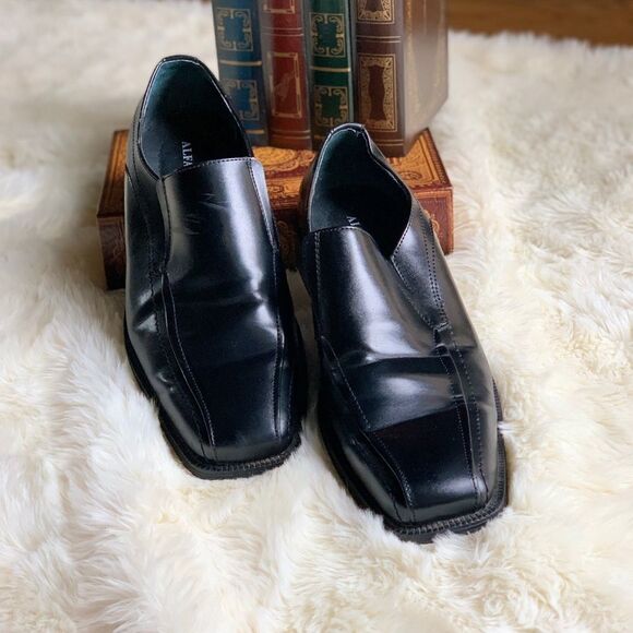 𝅺Alfani‎ Ascher Mens Black Slip on Loafers - Picture 1 of 13